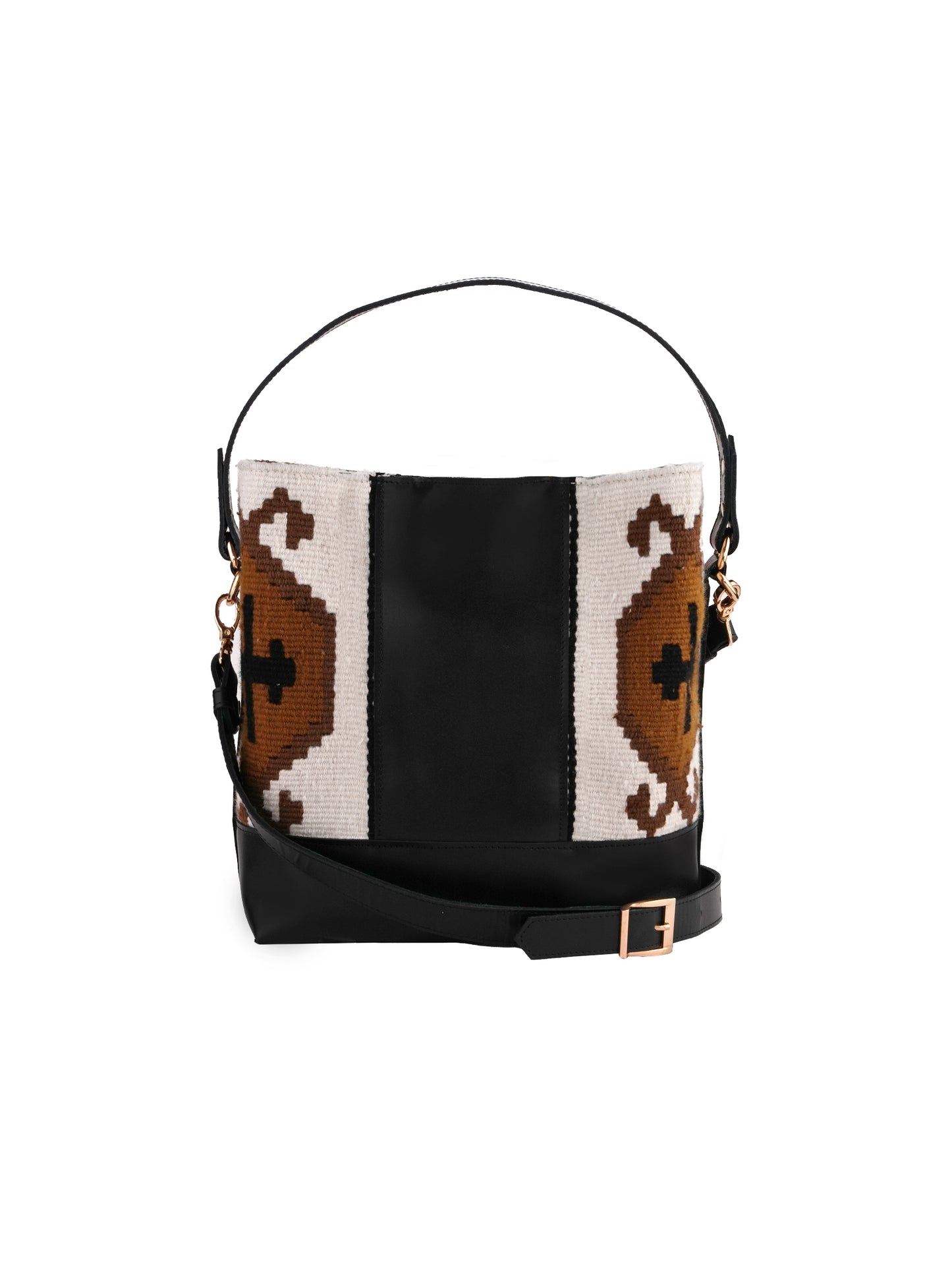 Beige Brown Shirzan Medium Bucketbag