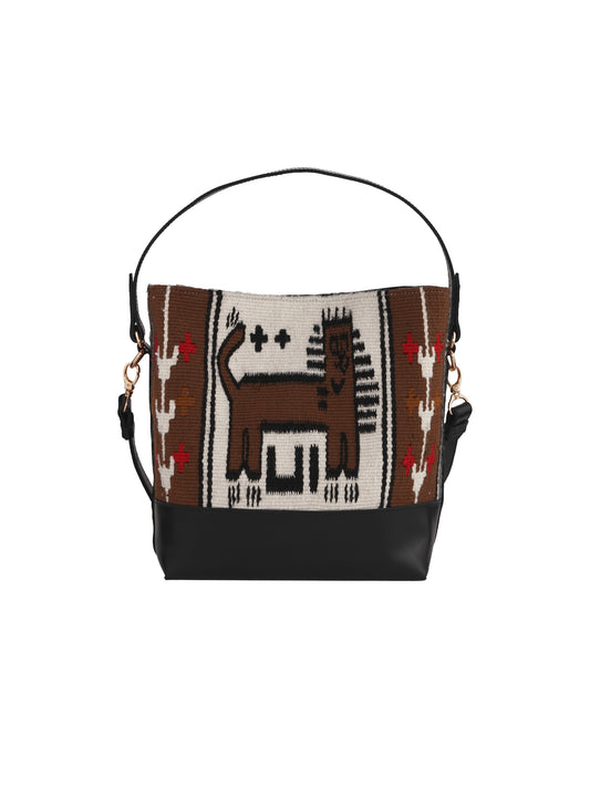 Beige Brown Shirzan Medium Bucketbag