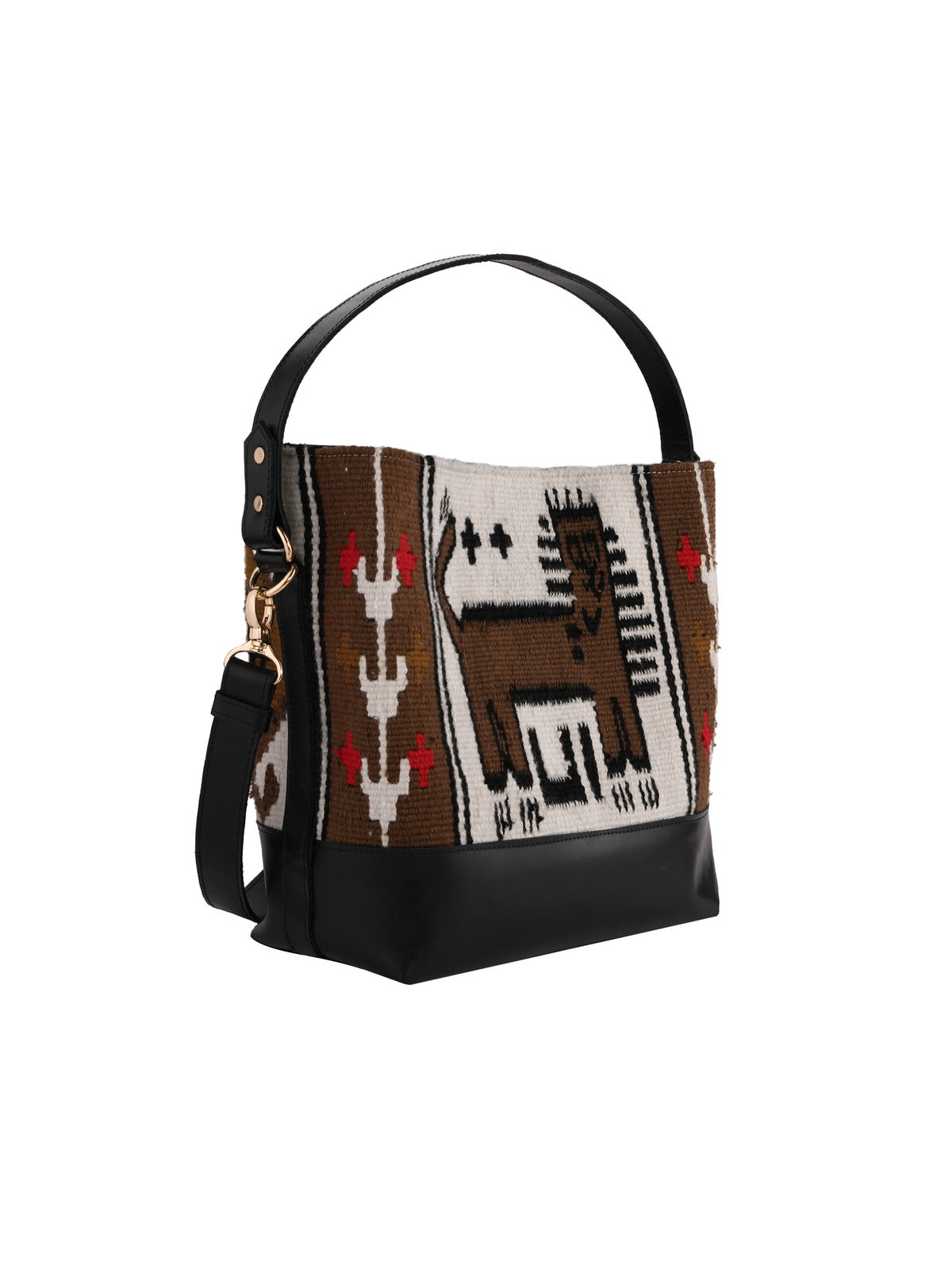 Beige Brown Shirzan Medium Bucketbag